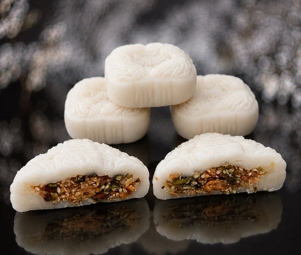 Vietnamese Soft Cakes - Pomelo Flower Cake with Mixed Nuts & Seeds
