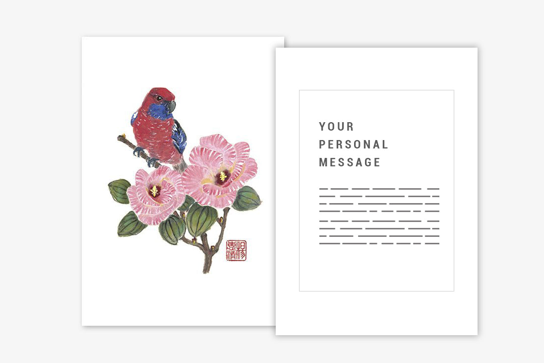 Crimson Rosella Gift Card with &lt;p&gt;Personalised Message Service&lt;/p&gt;